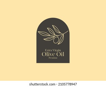 abstract premium olive oil label design vector illustration 