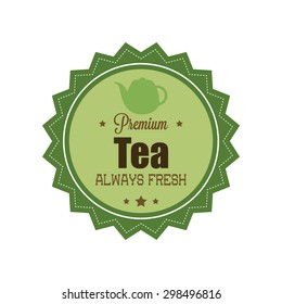 Abstract premium tea label on a white background