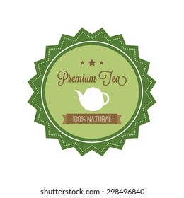 Abstract premium tea label on a white background