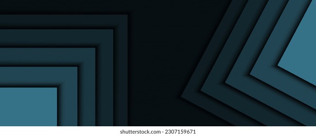 Abstract premium turquoise green geometric overlap layer on dark background. Luxury and elegant background with copy space. Vector illustration