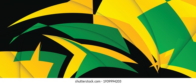Abstract premium wave background design with geometric shapes. Abstract vector business card with green and yellow color