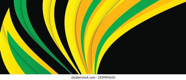 Resumen de diseño de fondo de ondas premium con formas geométricas. Tarjeta de negocio de vector abstracto de color verde y amarillo