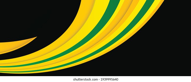Resumen de diseño de fondo de ondas premium con formas geométricas. Tarjeta de negocio de vector abstracto de color verde y amarillo