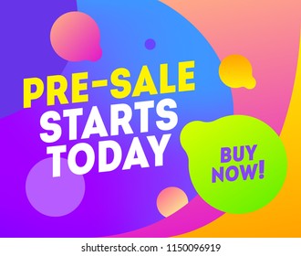 Abstract presale modern marketing promotional poster. Pre-sale starts today banner art. Fashion and summer discount poster.