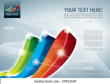Abstract presentation background. All elements are layered separately in vector file. Easy editable eps 10.