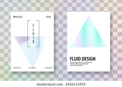 Presentación Abstractas. Anuncio de cristal. Lámina de arcoiris. Malla minimalista. Ilustración de Perla de Negocios. Cubierta degradada violeta. Efecto Memphis. Presentación Abstractas azul
