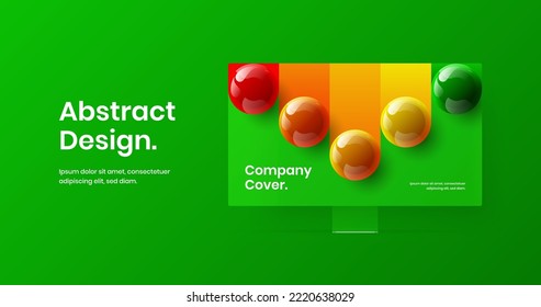 Abstract presentation design vector layout. Vivid monitor mockup website screen illustration.