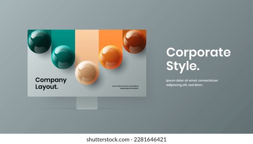 Abstract presentation design vector template. Unique display mockup site screen concept.