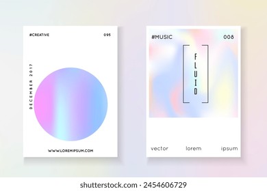 Abstract Presentation. Iridescent Texture. Plastic Banner. Crystal Screen. 1980 Background. Colorful Prism Illustration. Violet Neon Cover. Blue Abstract Presentation