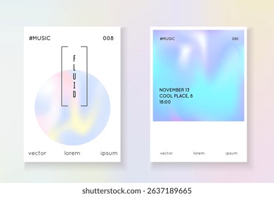 Abstract Presentation. Isolated Pearl Backdrop. Iridescent Shape. Chrome Design. Gradient Background. Violet Rainbow Paper. Memphis Vector. Pink Abstract Presentation