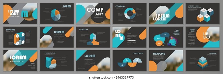 Abstract presentation slide templates. Infographic elements template  set for web, print, annual report brochure, business flyer leaflet marketing and advertising template. Vector Illustration