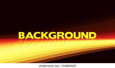 Abstract presentation template with red and yellow perspective line on dark brown background. Vector graphics