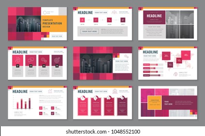 Abstract Presentation Templates, Infographic elements Template design set for Brochures, flyer, leaflet, magazine, annual report, Blue geometric, Abstract square pattern