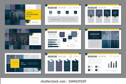 Abstract Presentation Templates, Infographic elements Template design set for Brochures, flyer, leaflet, magazine, annual report, Black geometric, Abstract square pattern