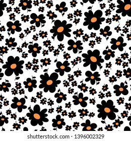 Abstract, pretty flower seamless pattern