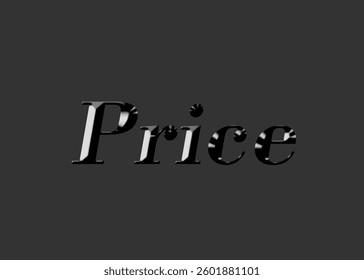 Abstract Price Text Effect Design Black  Background