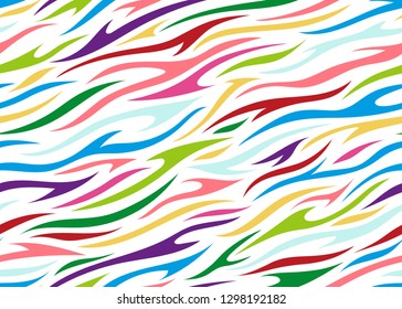 Abstract print animal seamless pattern. Zebra, tiger stripes vector