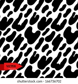 Abstract print animal seamless pattern in black and white - vector 