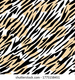 Abstract print animal seamless pattern. Tiger skin, stripes. Striped, fur texture