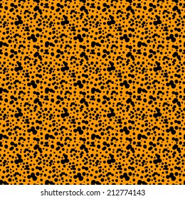 Abstract print animal seamless pattern in black and gold. Leopard cartoon skin. Repeating background texture. Fabric design. Wallpaper - vector  