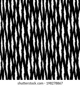 Abstract print animals monochrome seamless pattern. Zebra stripes distressed background texture in black and white - vector 