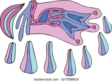 Abstract Print for clothes store. Element of world tender coloring. Vector illustration