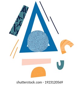 Impresión abstracta. Estilo de papel de colección. Composición elegante para la ropa y el interior. Ilustración vectorial.