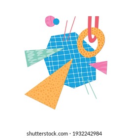 Abstract print. Collage paper style. Stylish composition for clothing and interior. Vector illustration.