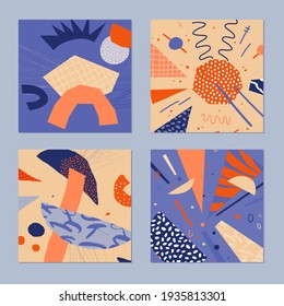 Abstract print. Collage paper style. Stylish composition for clothing and interior. Vector illustration.