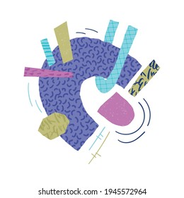 Impresión abstracta. Estilo de papel de colección. Composición elegante para la ropa y el interior. Ilustración vectorial.