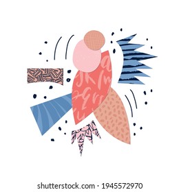 Abstract print. Collage paper style. Stylish composition for clothing and interior. Vector illustration.