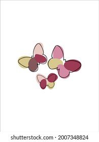 abstract print with colored butterflies 