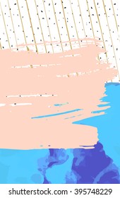 Abstract print with geometrical colorful elements on white background with black mess. For wrapping, cards, posters, flyers, banners