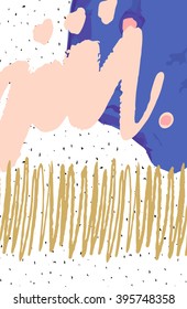 Abstract print with geometrical colorful elements on white background with black mess. For wrapping, cards, posters, flyers, banners