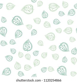 Abstract print with hand drawn leaves. Vector leaf seamless pattern. Elegant nature ornament for wrapping and fabric. Botanical backdrop.