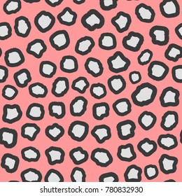 Abstract print. Imitation leopard spots. Color seamless pattern. Girly vector illustration.