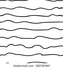 Resumen imprimir diseño moderno con líneas horizontales y curvas. Patrón sin inconvenientes para el fondo, papel pintado o envoltura de cubierta. Obra de arte minimalista o de moda. Vector en ilustración de estilo plano