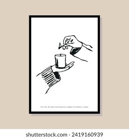 Abstract print poster design template. Hand drawn minimal design for wallpaper, wall decor, print, postcard, cover, template, banner.