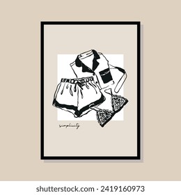 Abstract print poster design template. Hand drawn minimal design for wallpaper, wall decor, print, postcard, cover, template, banner.