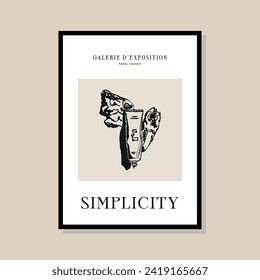 Abstract print poster design template. Hand drawn minimal design for wallpaper, wall decor, print, postcard, cover, template, banner.