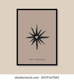 Abstract print poster design template. Hand drawn minimal design for wallpaper, wall decor, print, postcard, cover, template, banner.