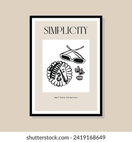 Abstract print poster design template. Hand drawn minimal design for wallpaper, wall decor, print, postcard, cover, template, banner.