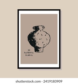 Abstract print poster design template. Hand drawn minimal design for wallpaper, wall decor, print, postcard, cover, template, banner.