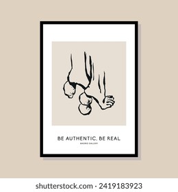 Abstract print poster design template. Hand drawn minimal design for wallpaper, wall decor, print, postcard, cover, template, banner.