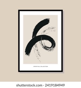 Abstract print poster design template. Hand drawn minimal design for wallpaper, wall decor, print, postcard, cover, template, banner.