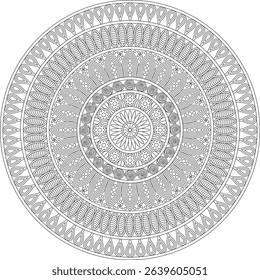 Abstract Printable Mandala Coloring Page Vector