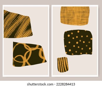 Abstract Printable wall art Mid century modern collage. Minimal Wall Art, Watercolor Abstract Shapes Art, Modern Contemporary Prints, Mid Century Painting. Watercolor shape in yellow, green color