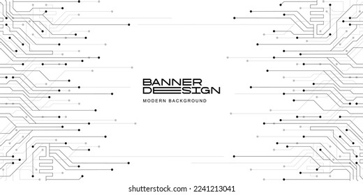 Abstract Printed Circuit Board background. Futuristic frame for banner, print and copy space. Minimalist design in modern technology style