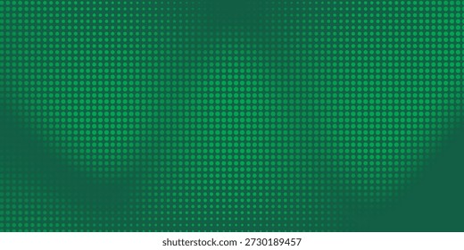 Abstractas impreso punto verde semitono sobre fondo verde oscuro. Efecto de malla ondulada con diseño de puntos verdes