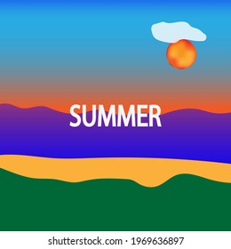 Abstract prints. Memphis pattern summer landscape. Vector illustration. 80s-90s hipster style. Abstract colorful funky background.